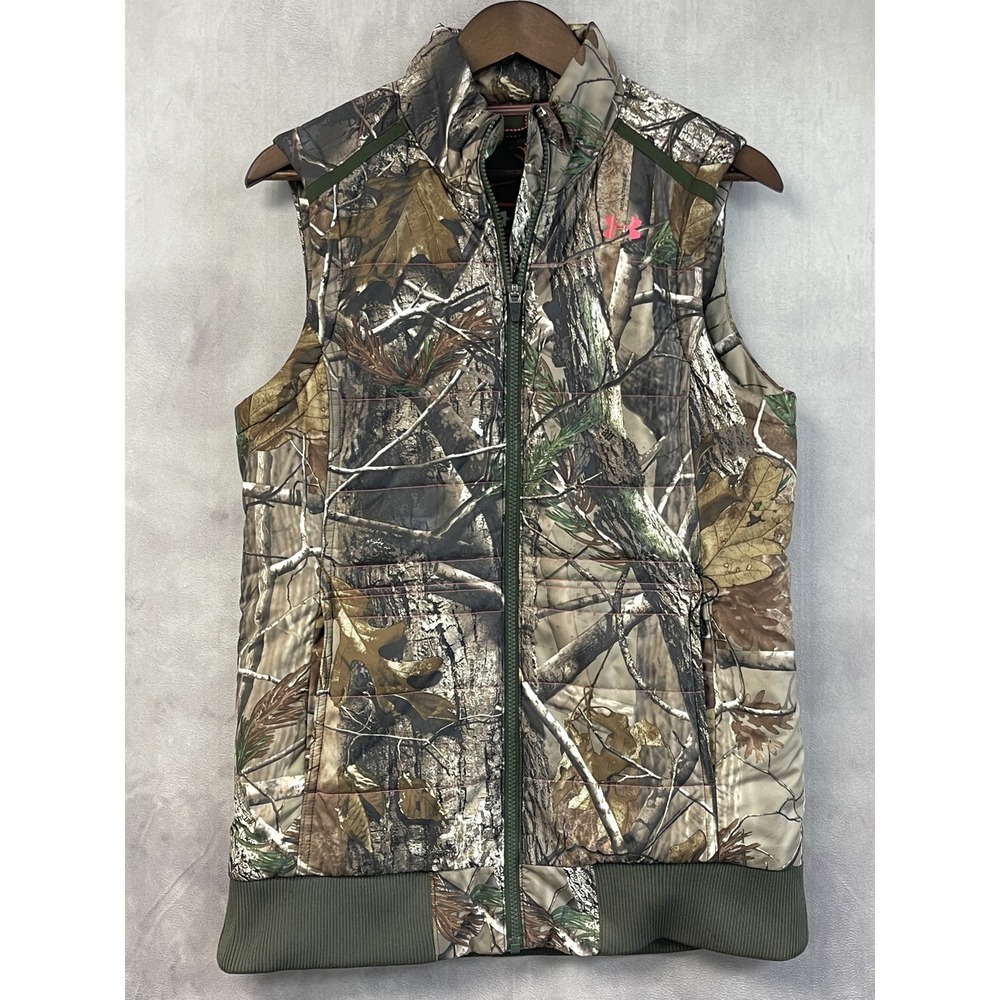 Under Armour Women Realtree Camo Puffer Vest Size M Outdoor Utility Nature Woods
